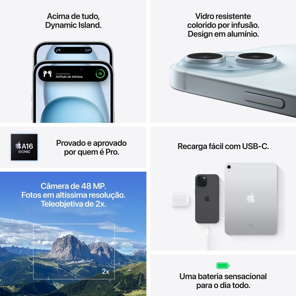 Apple iPhone 15 (128 GB) — Amarelo - Imagem 6