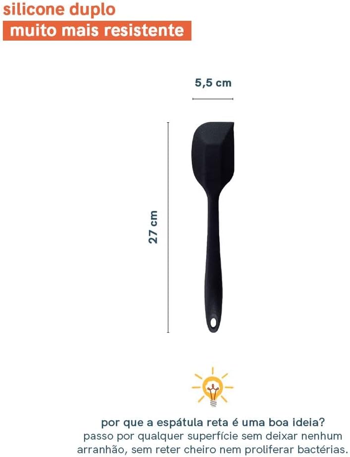 Oikos - Espátula de Silicone Preta Grande - Imagem 3
