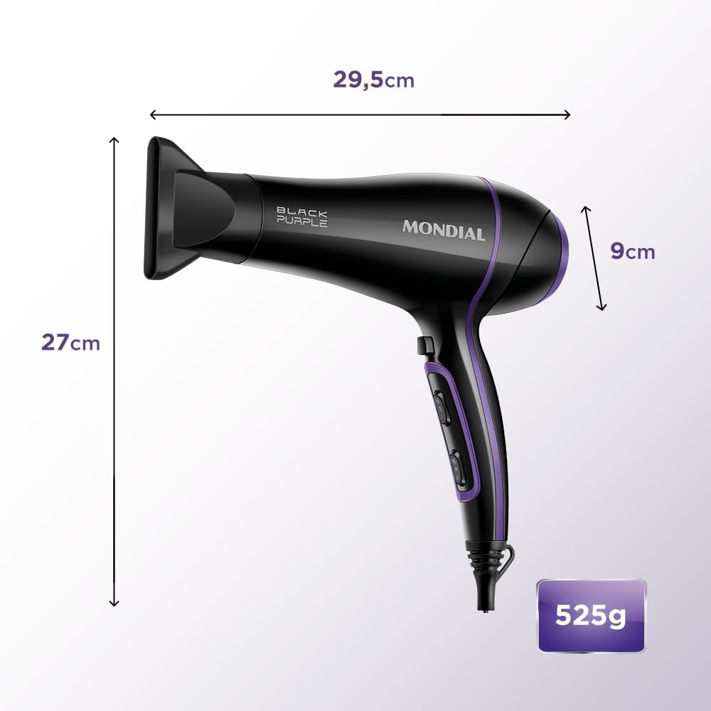 Secador de Cabelos, Mondial, Preto, 2000W, 220V - SCN-01 - Imagem 8