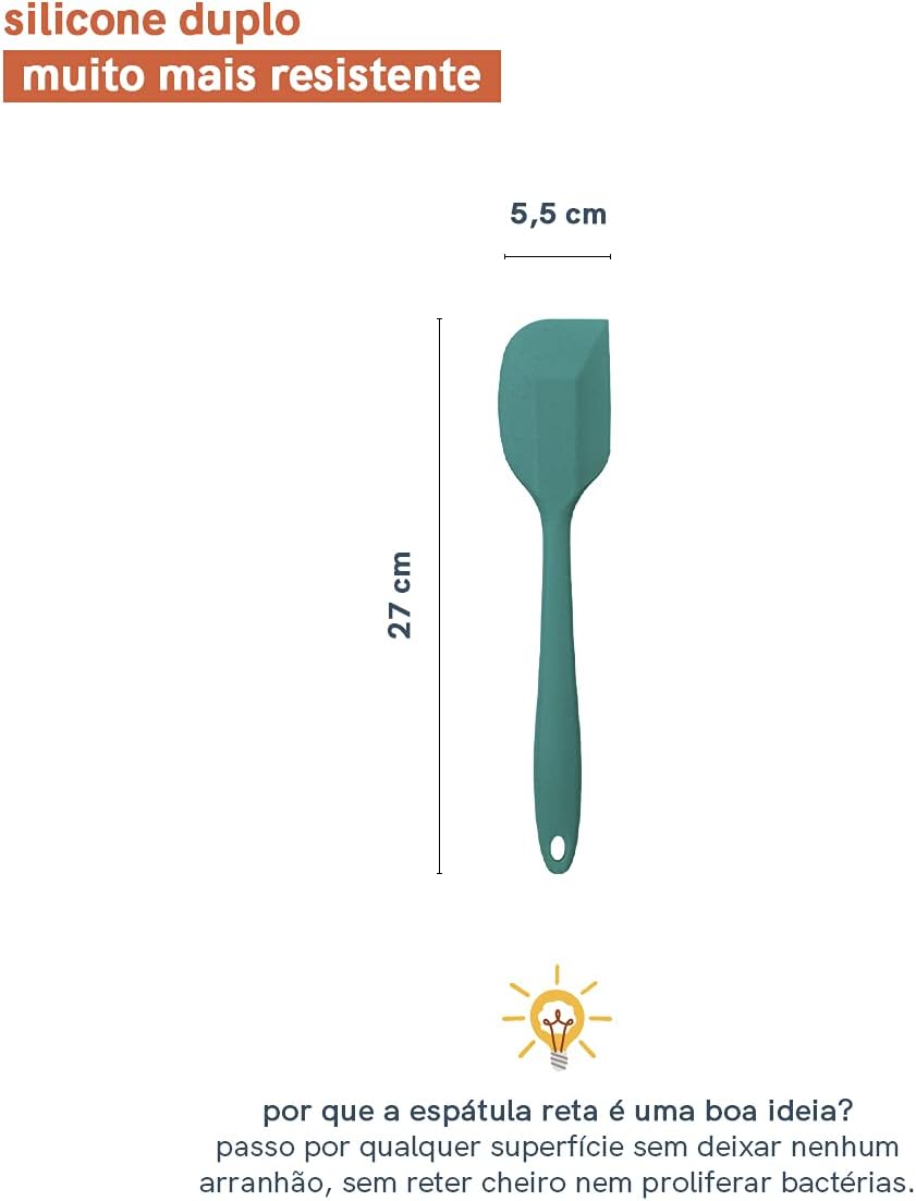 Oikos - Espátula de Silicone Verde Escuro Grande - Imagem 5