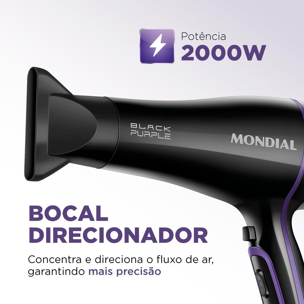 Secador de Cabelos, Mondial, Preto, 2000W, 220V - SCN-01 - Imagem 4