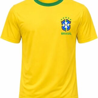Camiseta Masculina Seleção Brasileira Gola Redonda Escudo Brasil Casual Camiseta Masculina Seleção Brasileira Gola Redonda Escudo Brasil Casual