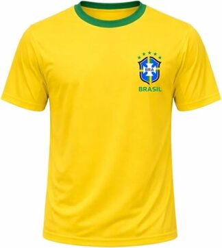 Camiseta Masculina Seleção Brasileira Gola Redonda Escudo Brasil Casual
