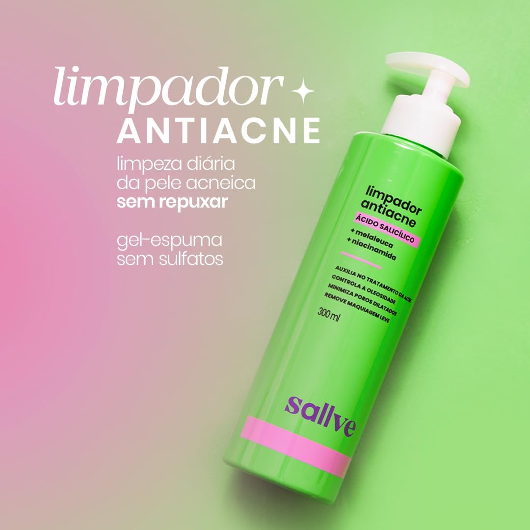 Limpador Facial Antiacne Sallve 300ml - Imagem 3