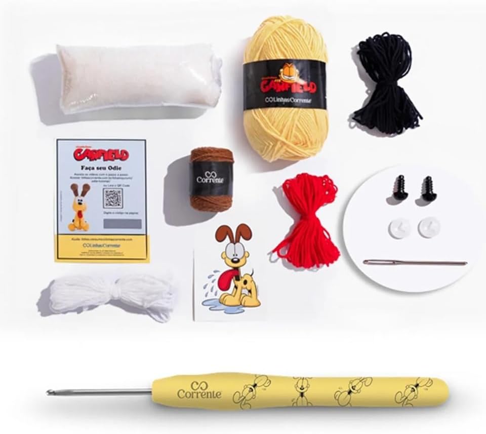 KIT AMIGURUMI GARFIELD - ODIE Linhas Corrente - Imagem 3