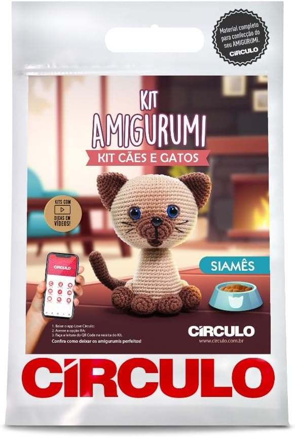 Kit Amigurumi Coleção Cães e Gatos Artesanato Círculo - SIAMÊS - Imagem 2