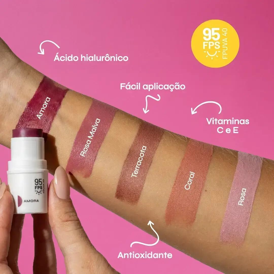 Blush Batom e Sombra FPS 95 Rosa Malva - Imagem 6