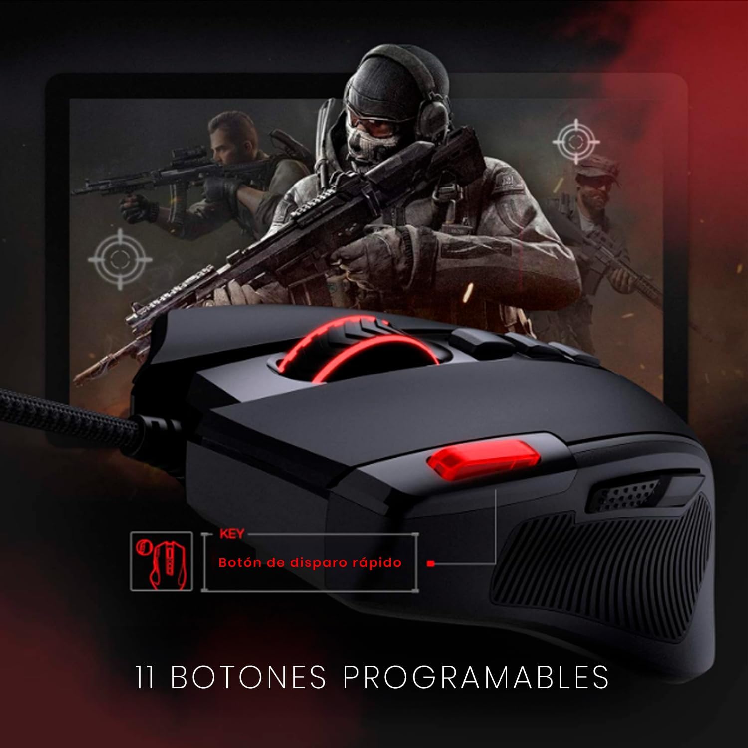 Mouse Gamer Redragon Predator RGB M612-RGB, Preto - Imagem 6