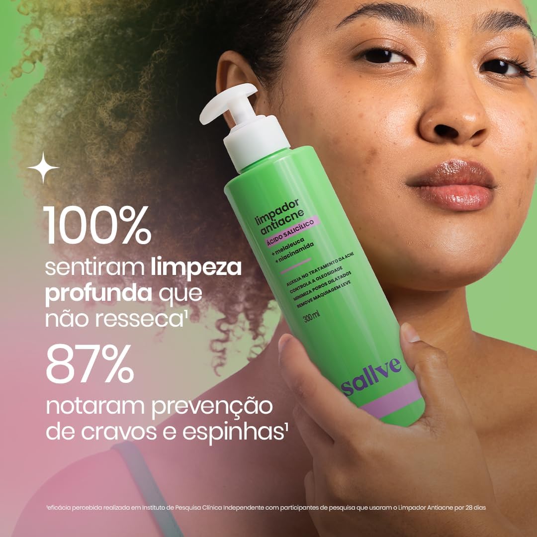 Limpador Facial Antiacne Sallve 300ml - Imagem 5