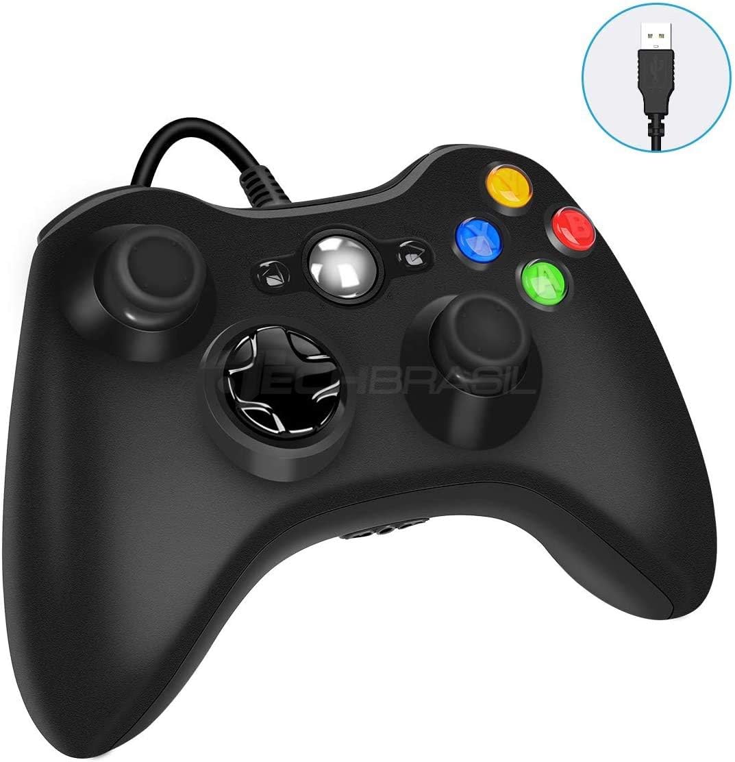 Controle Usb Com Fio Para Xbox 360 Computador Notebook Preto - Imagem 3