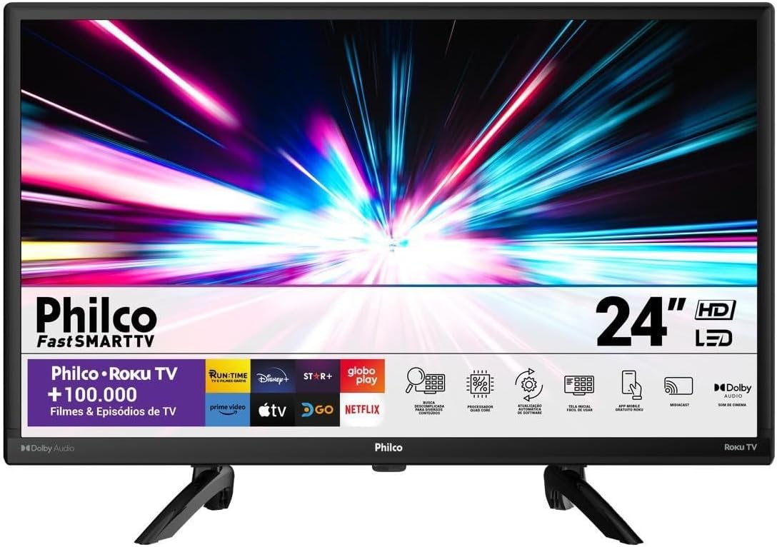 Smart TV 24” Philco PTV24G5YR2CP Roku TV Dolby Audio - Imagem 2