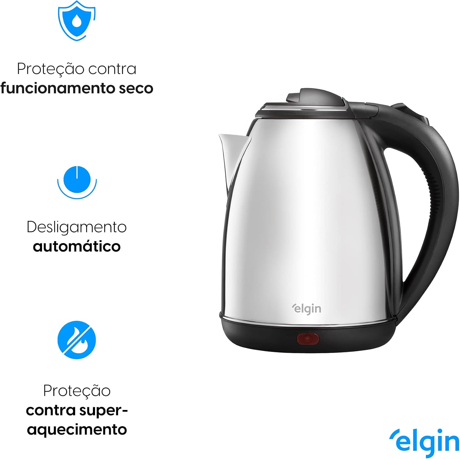 Chaleira Elétrica Elgin Cha10 1,8L Sem Fio com Desligamento Automático - Imagem 5