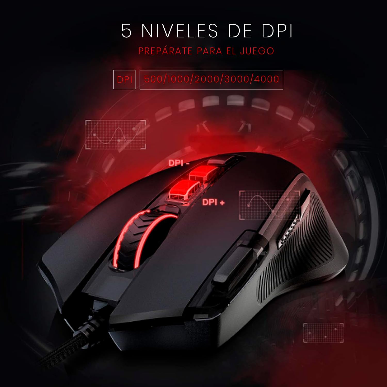 Mouse Gamer Redragon Predator RGB M612-RGB, Preto - Imagem 4