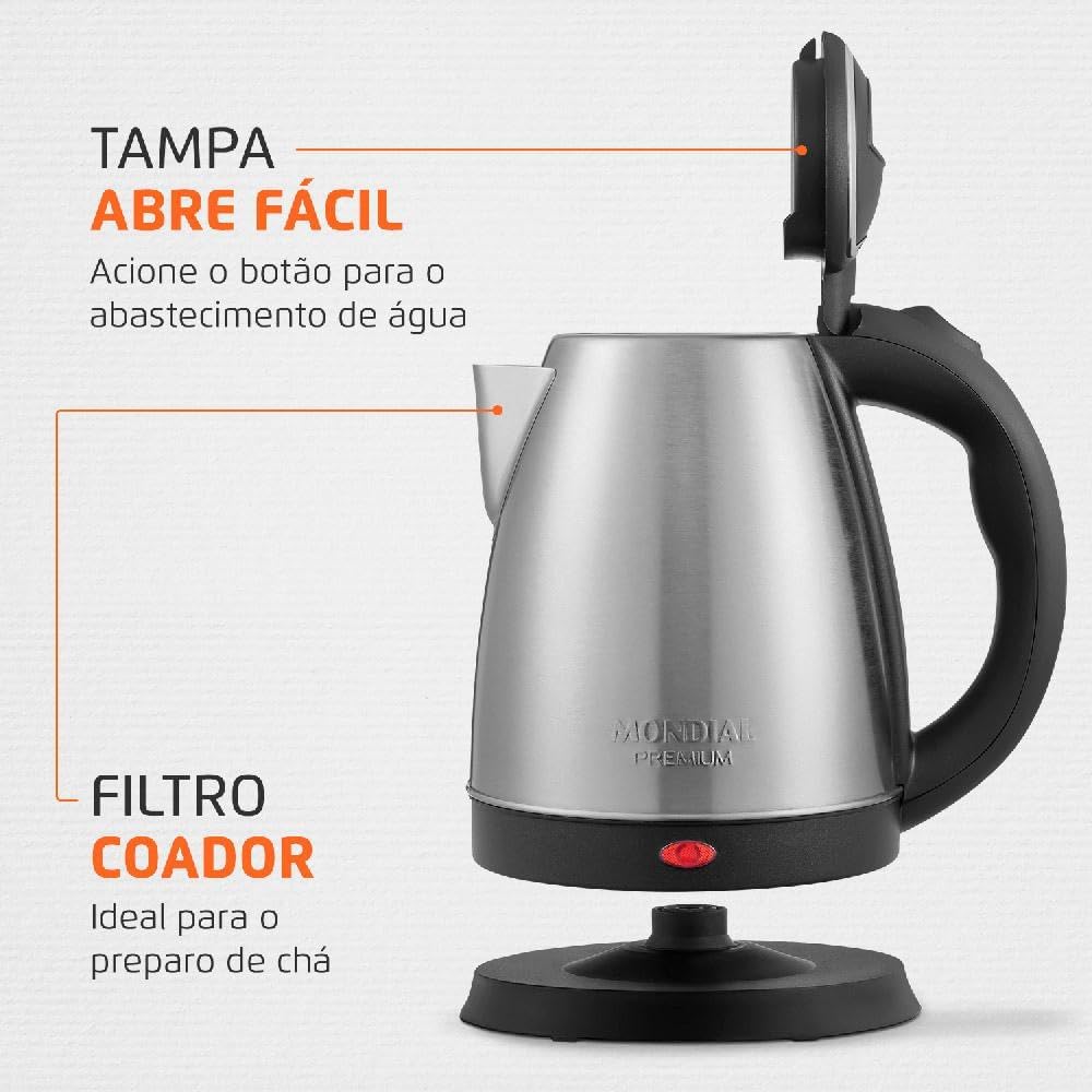 Chaleira Elétrica Mondial CE-06 Pratic Inox 110V - Imagem 6