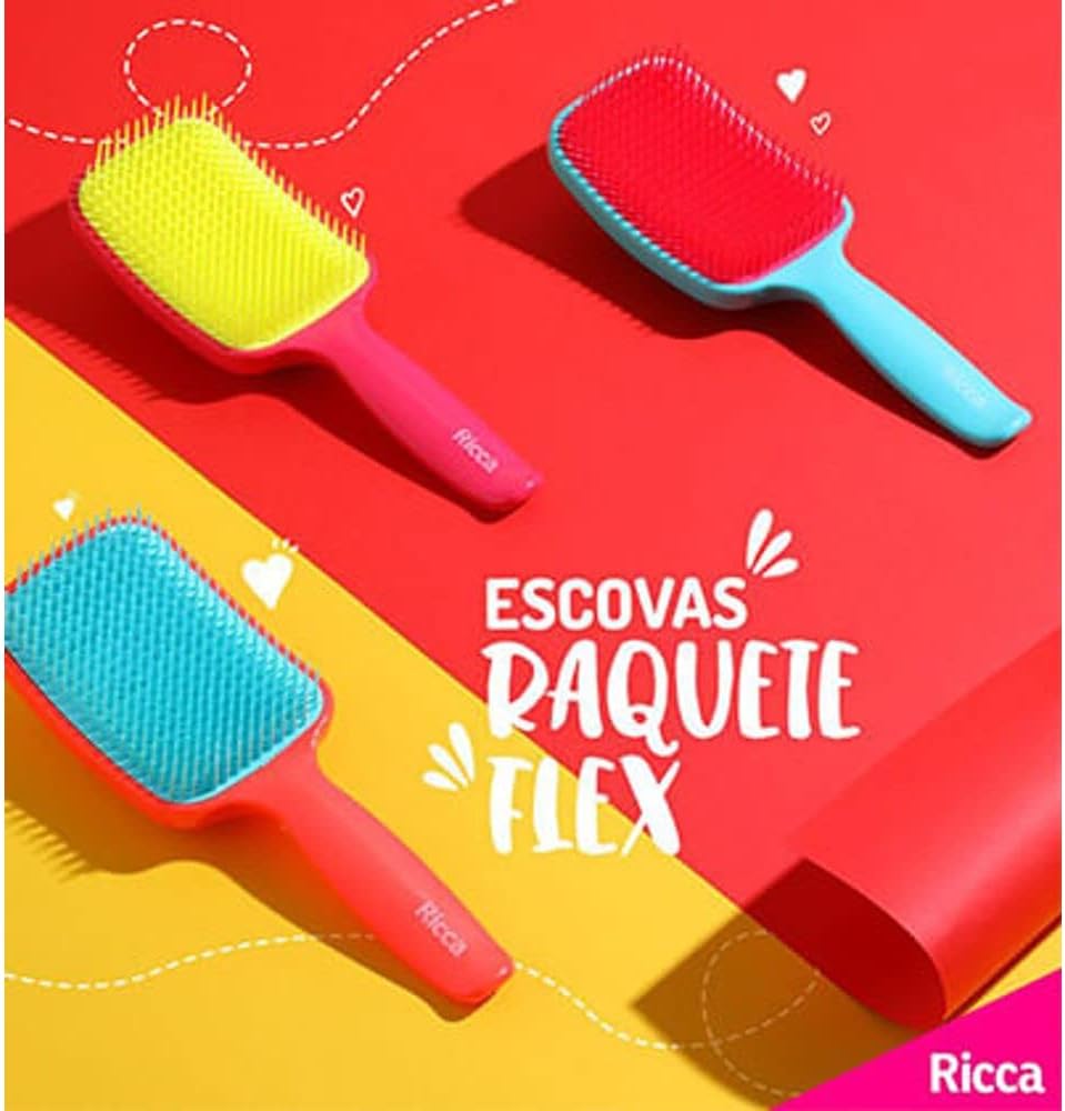 Ricca Escova Raquete Flex Pink - Imagem 6