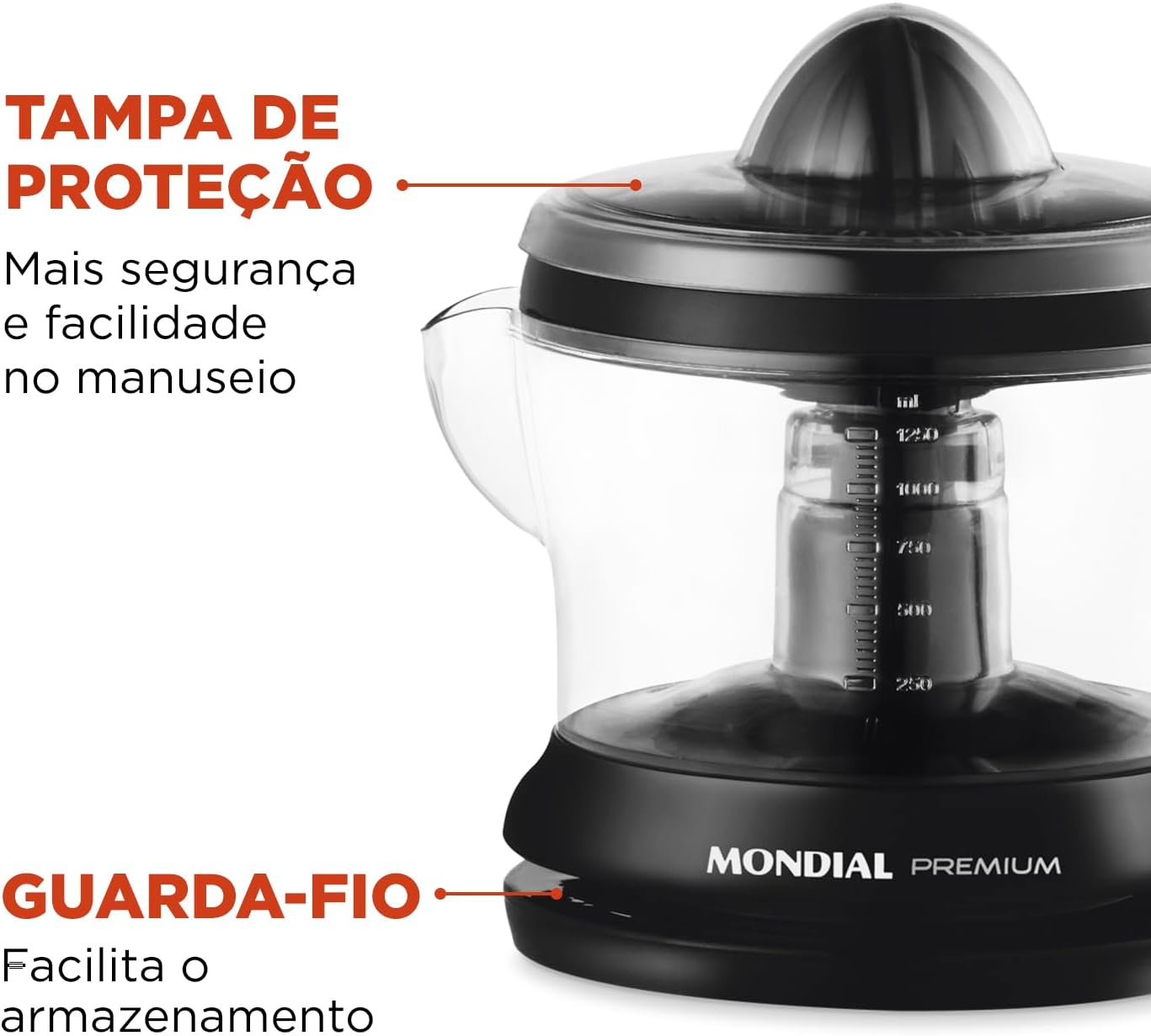 MONDIAL Espremedor Premium, Preto, 30W, 220V - E-02 - Imagem 5