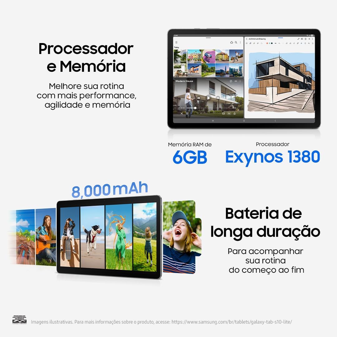 Galaxy Tab S10 Lite, 128GB, Tela 10.9", WIFI, Cinza - Imagem 9