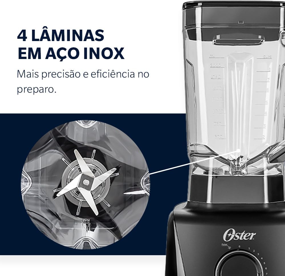 Liquidificador 1400 Full Oster Preto 3,2L - 127V - Imagem 7