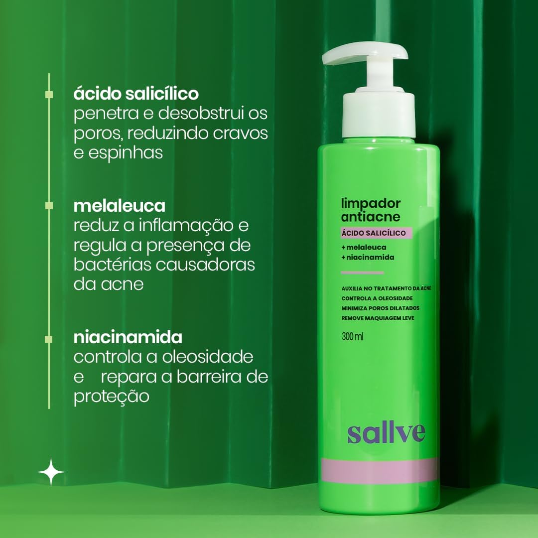 Limpador Facial Antiacne Sallve 300ml - Imagem 4