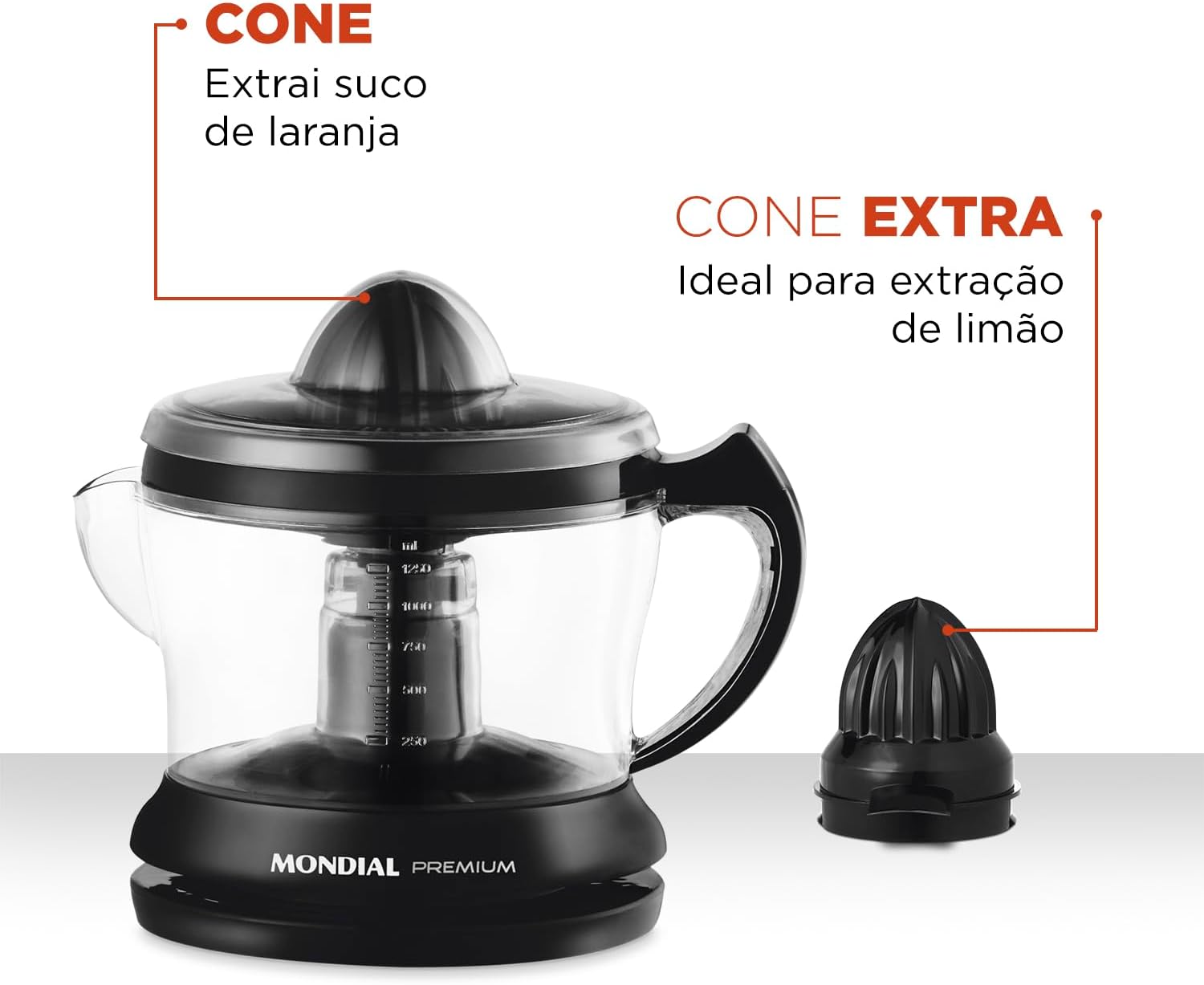 MONDIAL Espremedor Premium, Preto, 30W, 220V - E-02 - Imagem 4