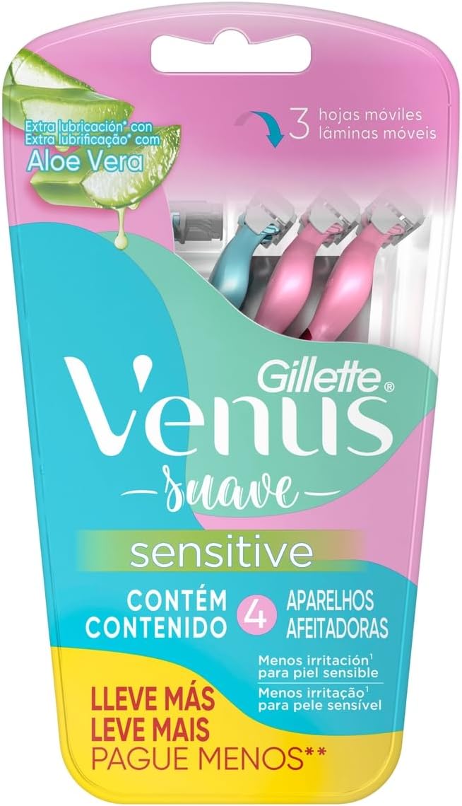 Gillette Venus Aparelho de Depilação Descartável Suave Sensitive, 4 Unidades - Imagem 9