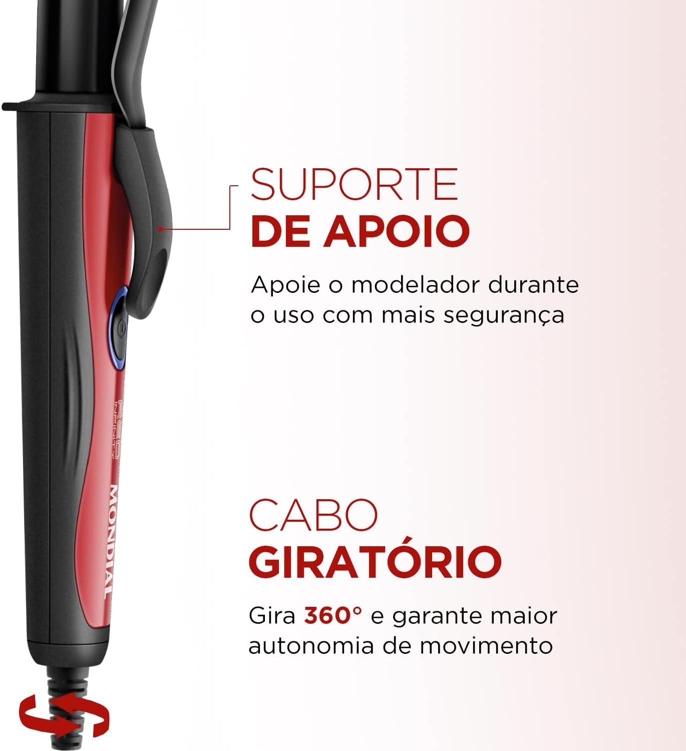 MONDIAL Modelador de Cachos, Preto/Vermelho, Bivolt - EM-12 - Imagem 6