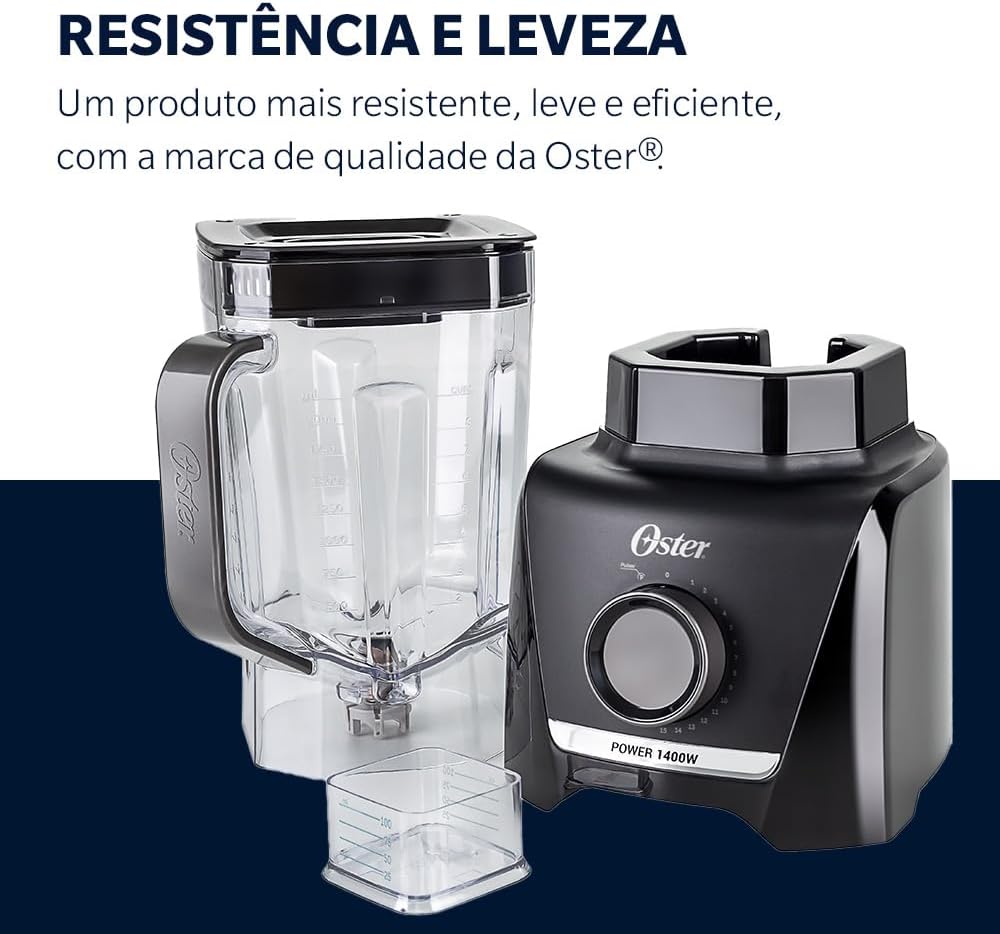 Liquidificador 1400 Full Oster Preto 3,2L - 127V - Imagem 9