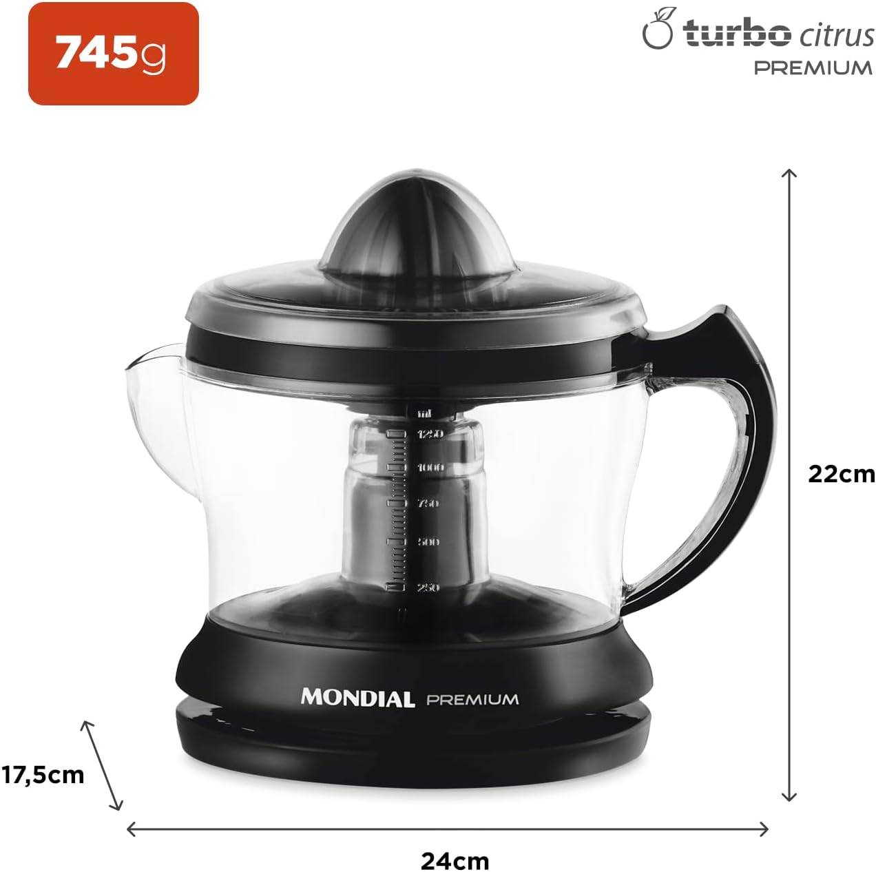 MONDIAL Espremedor Premium, Preto, 30W, 220V - E-02 - Imagem 7