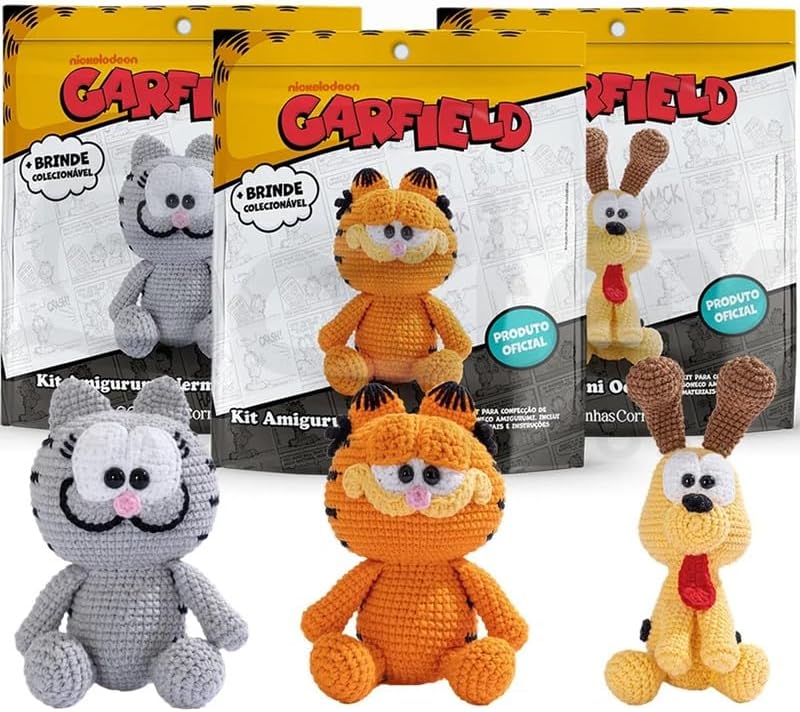 KIT AMIGURUMI GARFIELD - ODIE Linhas Corrente - Imagem 6