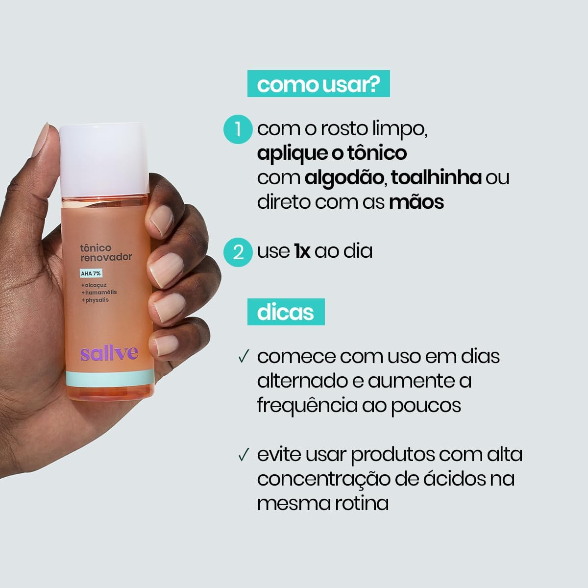 Sallve Tônico Renovador 120Ml - Aha 7% - Imagem 7