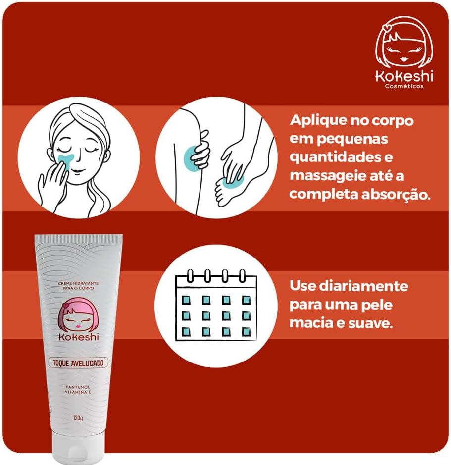 Creme Hidratante Corporal Toque de Veludo Kokeshi 120g - Imagem 4