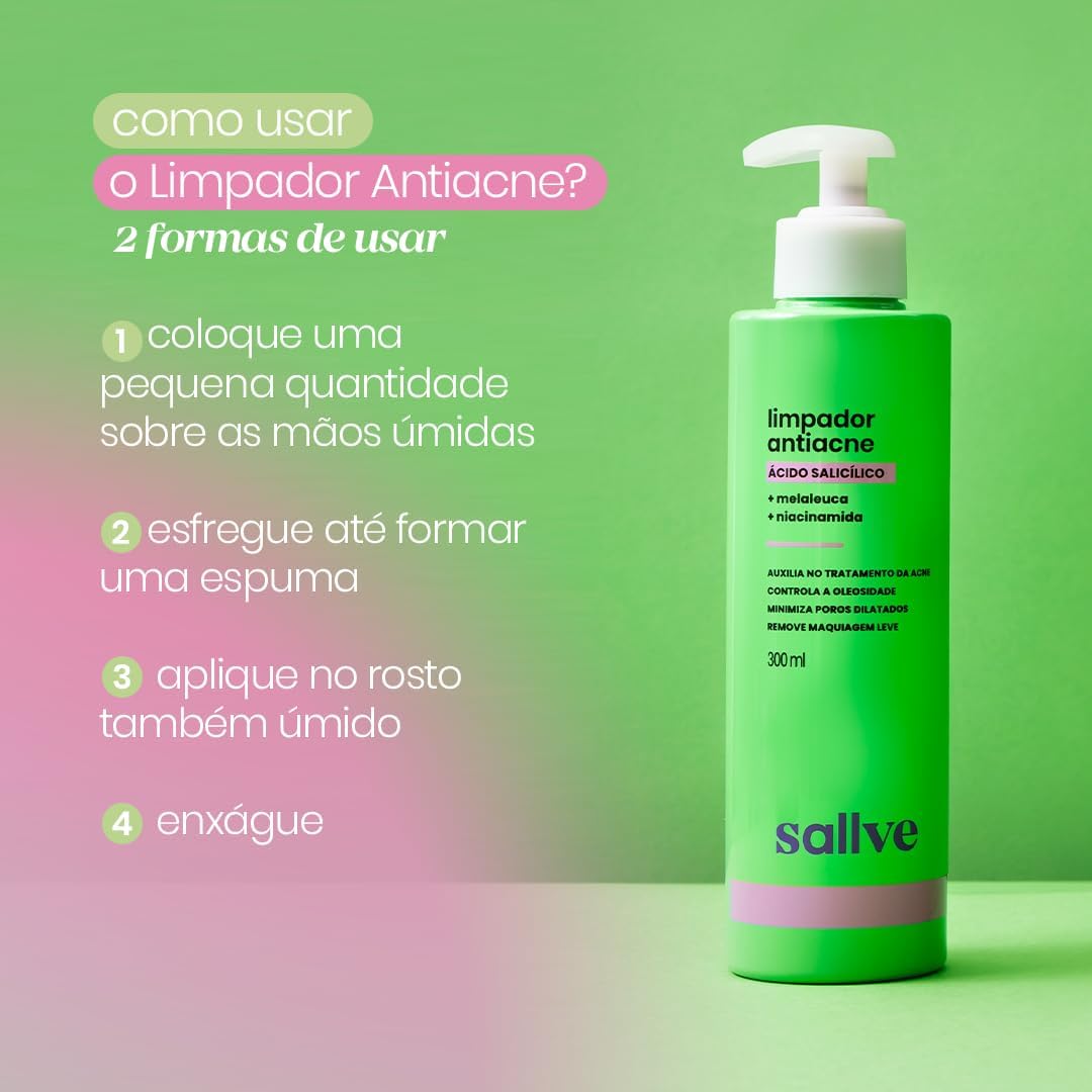 Limpador Facial Antiacne Sallve 300ml - Imagem 6