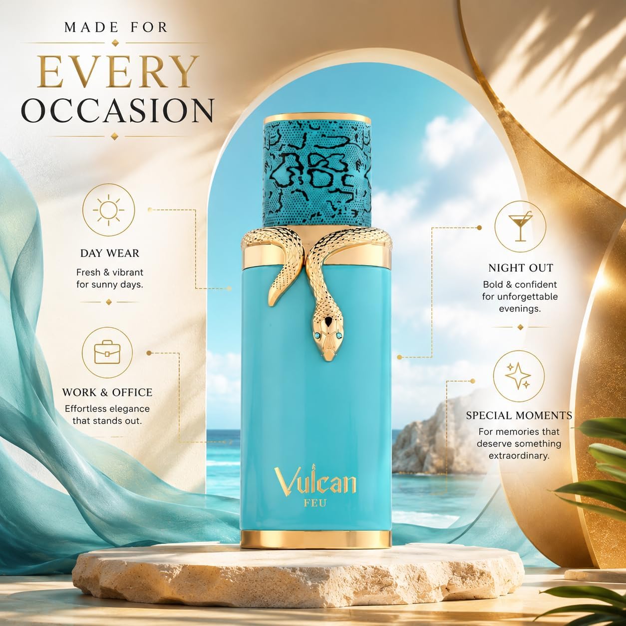 Perfume French Avenue Vulcan Feu eau de parfum 100 ml - Imagem 5