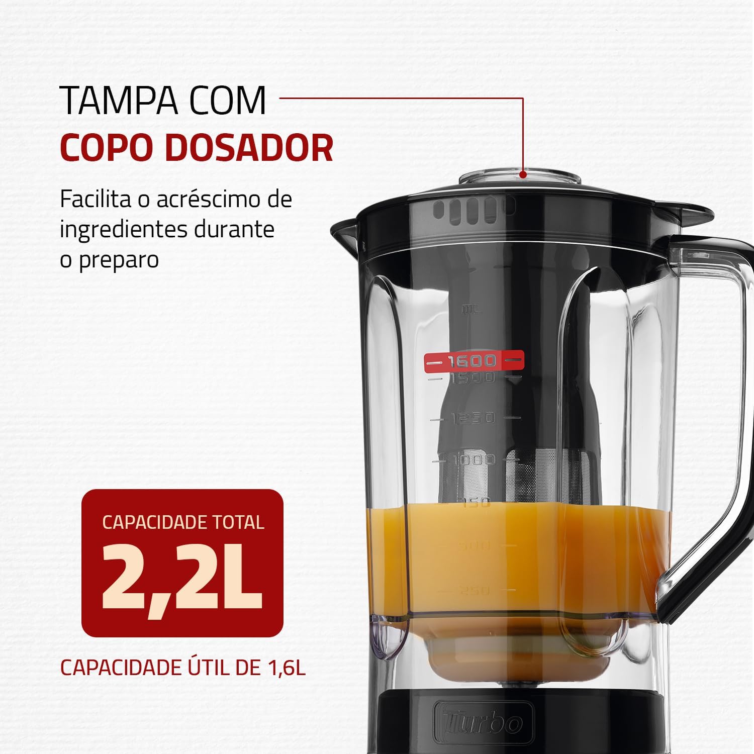 Liquidificador MONDIAL Turbo Power, 550W, 220V | Preto, L-99 FB - Imagem 4