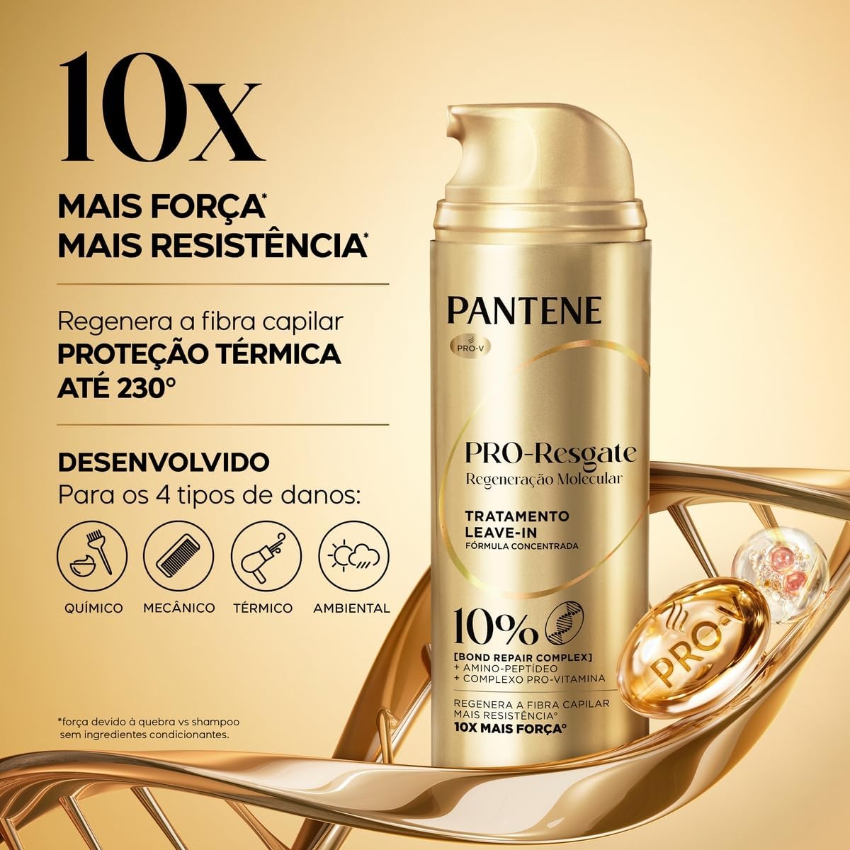 Pantene PRO-Resgate Regeneração Molecular Tratamento Leave-In 150 ml - Imagem 3