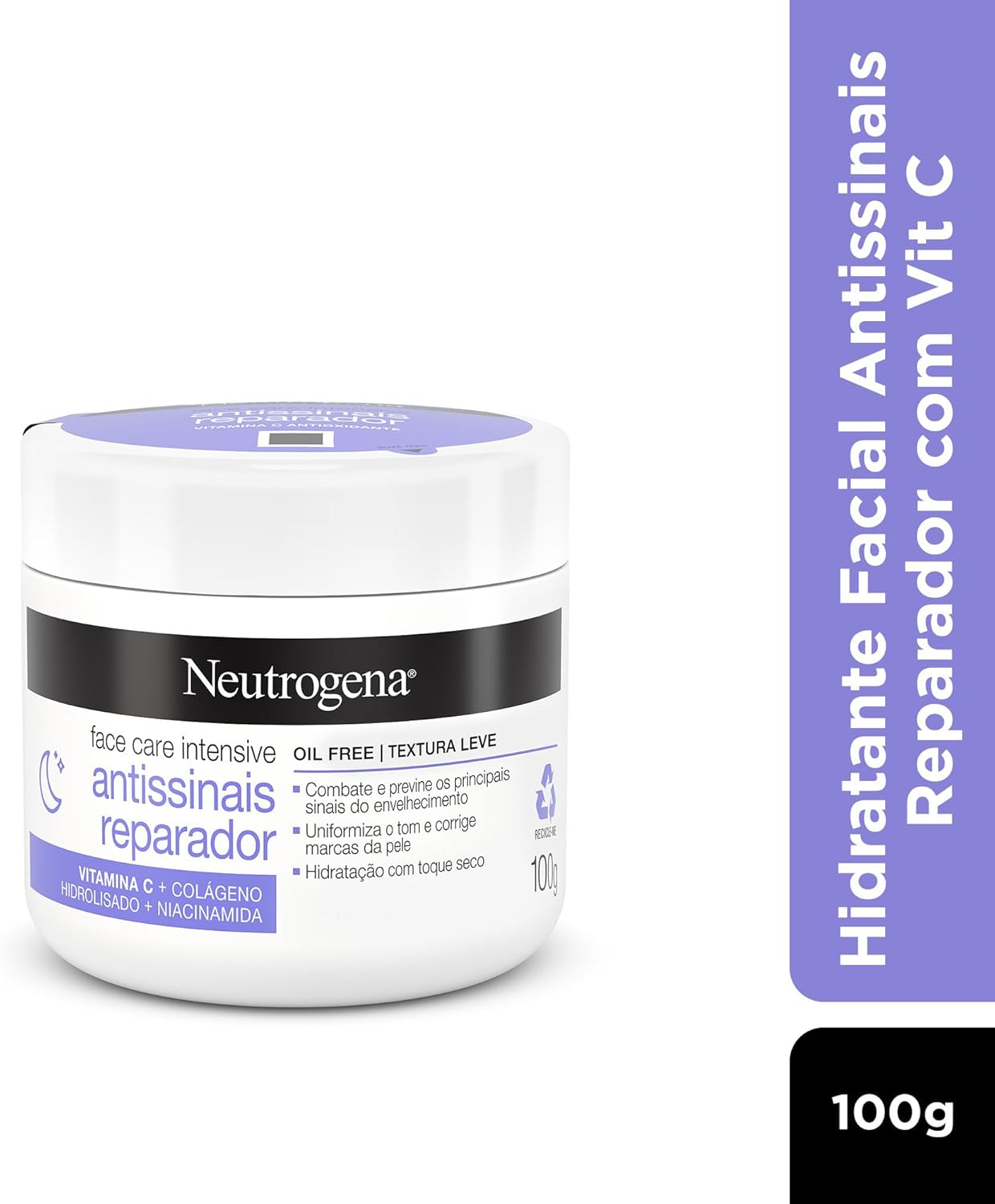 Neutrogena Hidratante Facial Antissinais Reparado Face Care Intensive, 100g - Imagem 3