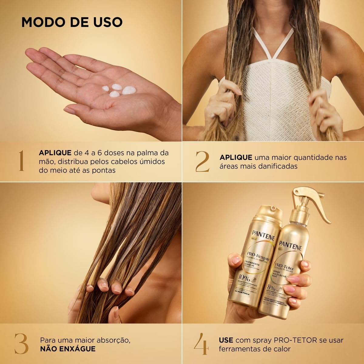 Pantene PRO-Resgate Regeneração Molecular Tratamento Leave-In 150 ml - Imagem 8