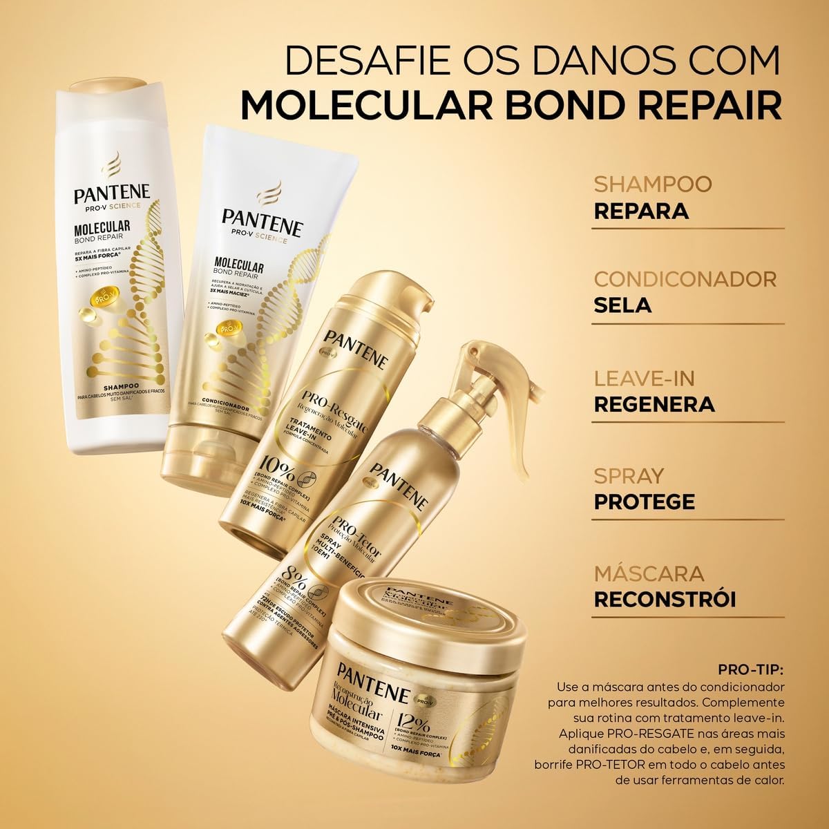 Pantene PRO-Resgate Regeneração Molecular Tratamento Leave-In 150 ml - Imagem 7