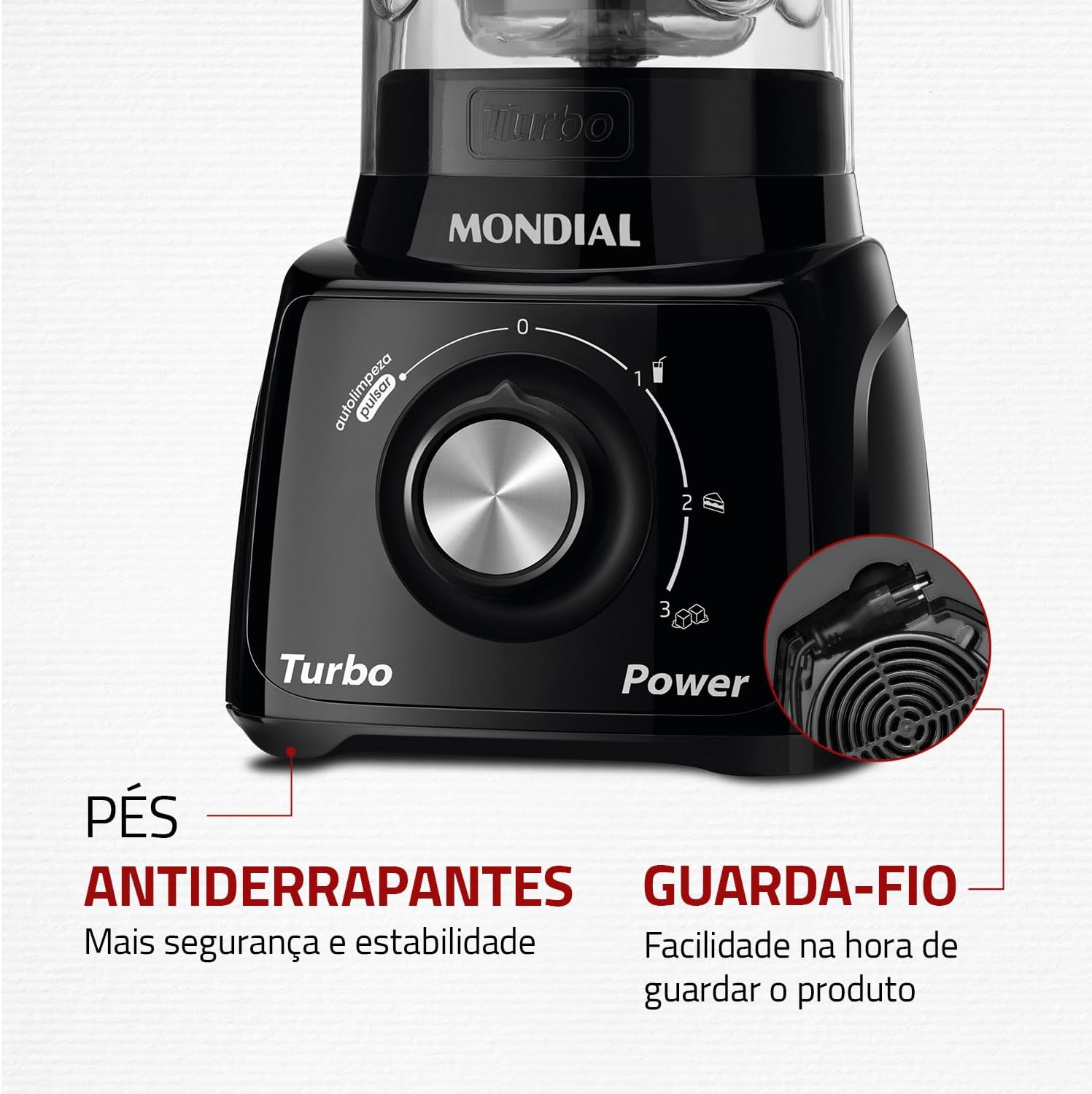 Liquidificador MONDIAL Turbo Power, 550W, 220V | Preto, L-99 FB - Imagem 7