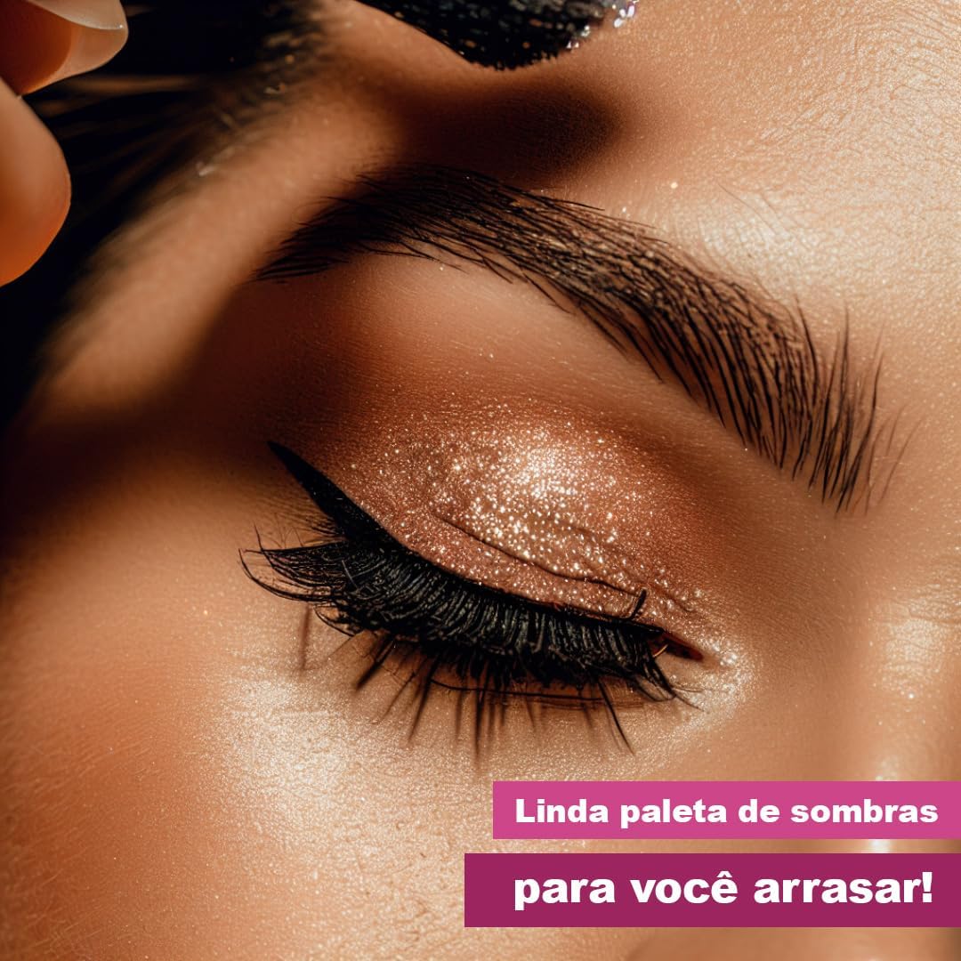 Kit maquiagem e completo pincéis batom presente (Base Clara) - Imagem 7