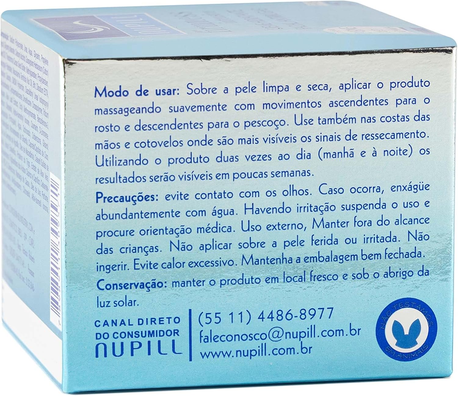 Nupill Creme Hidratante Antirrugas Tensine Fps 15 50G Azul - Imagem 4