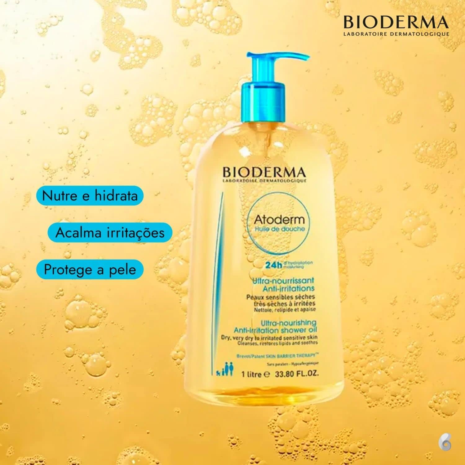 Bioderma Atoderm Óleo De Banho - Higiene Hidratante Diária 1 Litro - Imagem 4