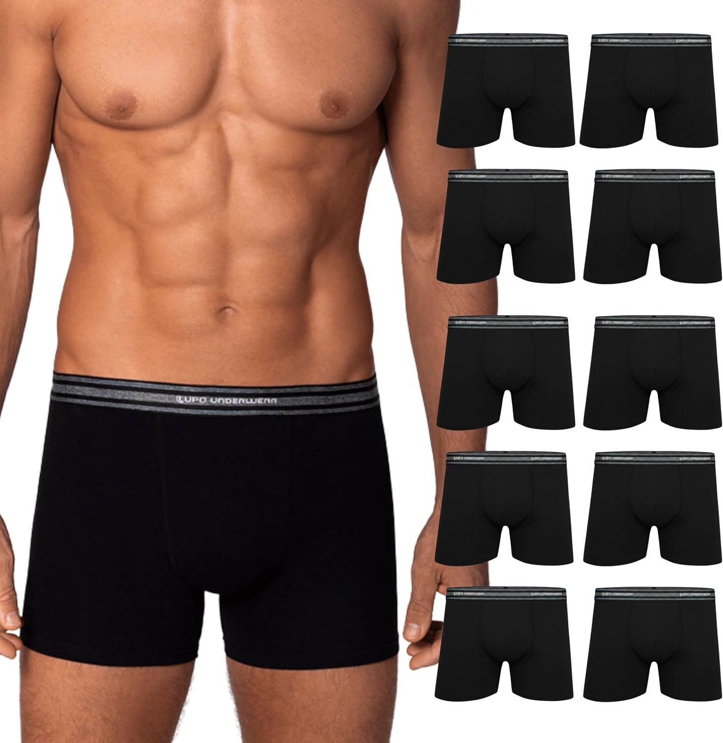 Kit 10 Cueca Boxer Lupo Algodão Cotton Respirável Masculina - Imagem 2