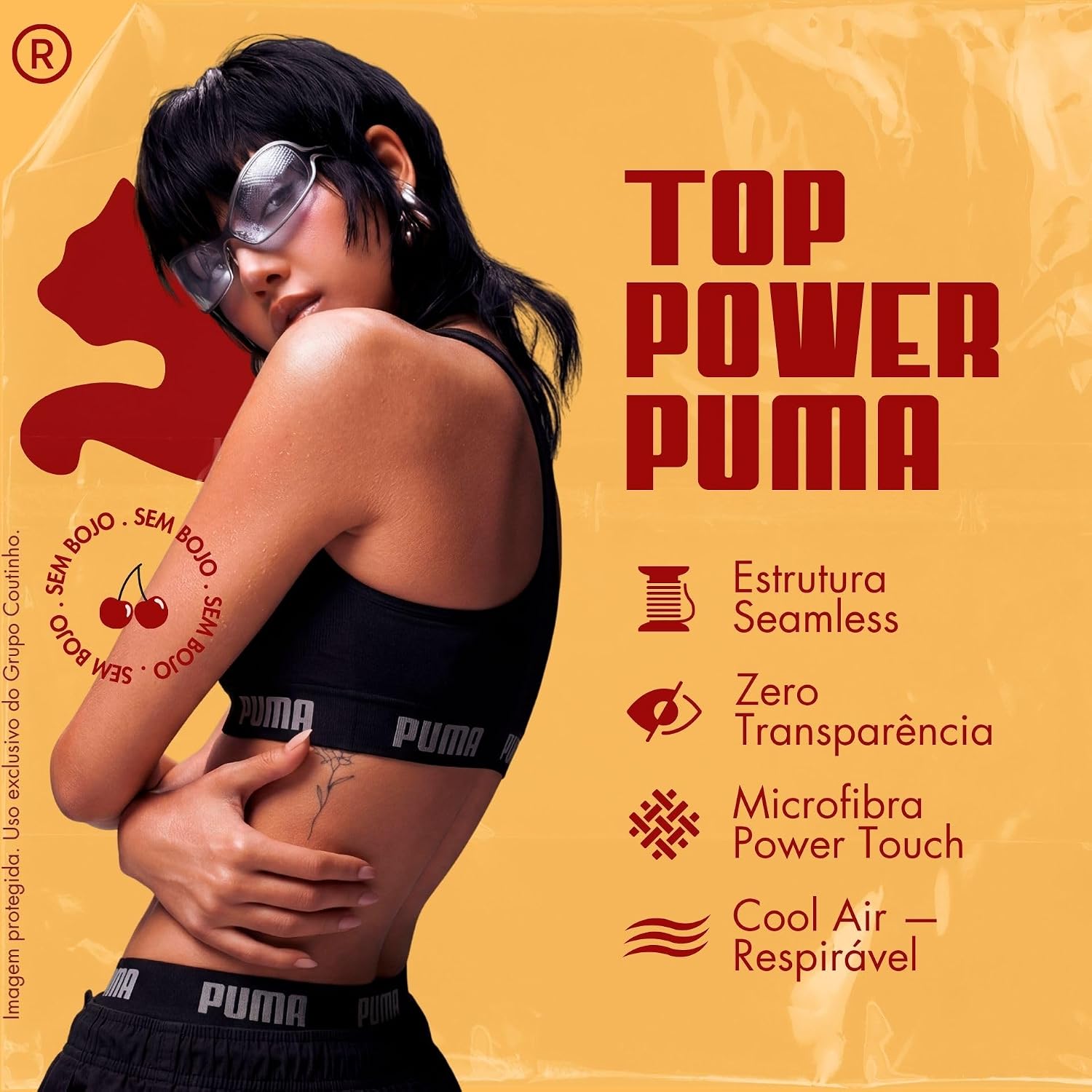Top Puma Feminino Esportivo Poliamida Academia Nadador Sem Bojo Original - Imagem 3