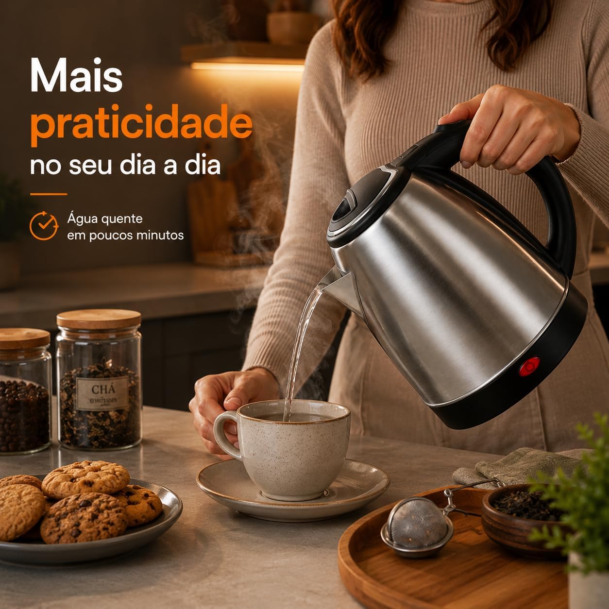 Chaleira Elétrica Inox 1,8 Litro (110v) - Imagem 4