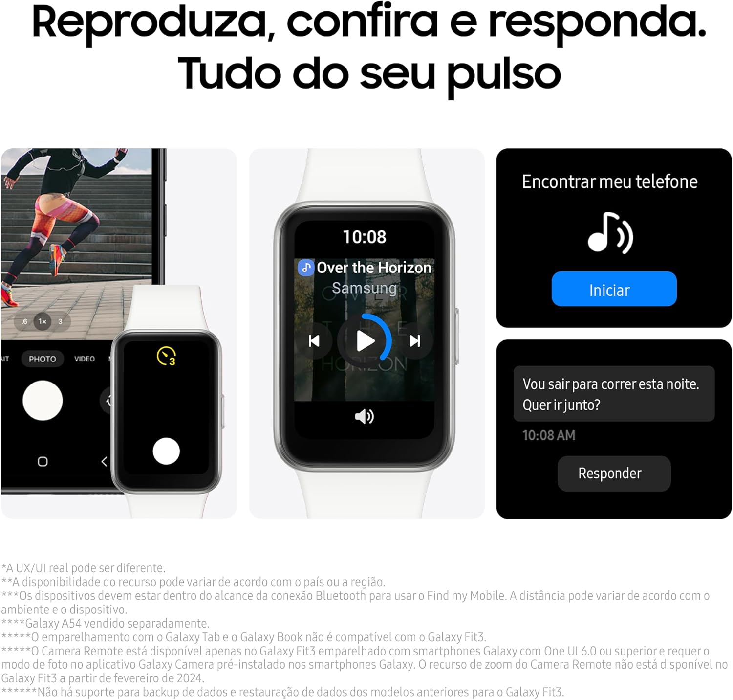Smartwatch Samsung Galaxy Fit3 Display 1.6" Prata - Imagem 9