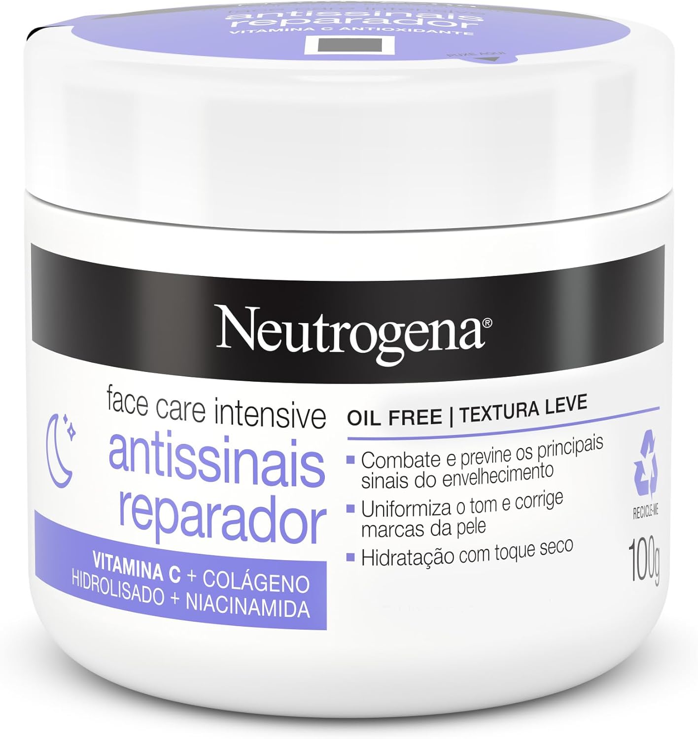 Neutrogena Hidratante Facial Antissinais Reparado Face Care Intensive, 100g - Imagem 2