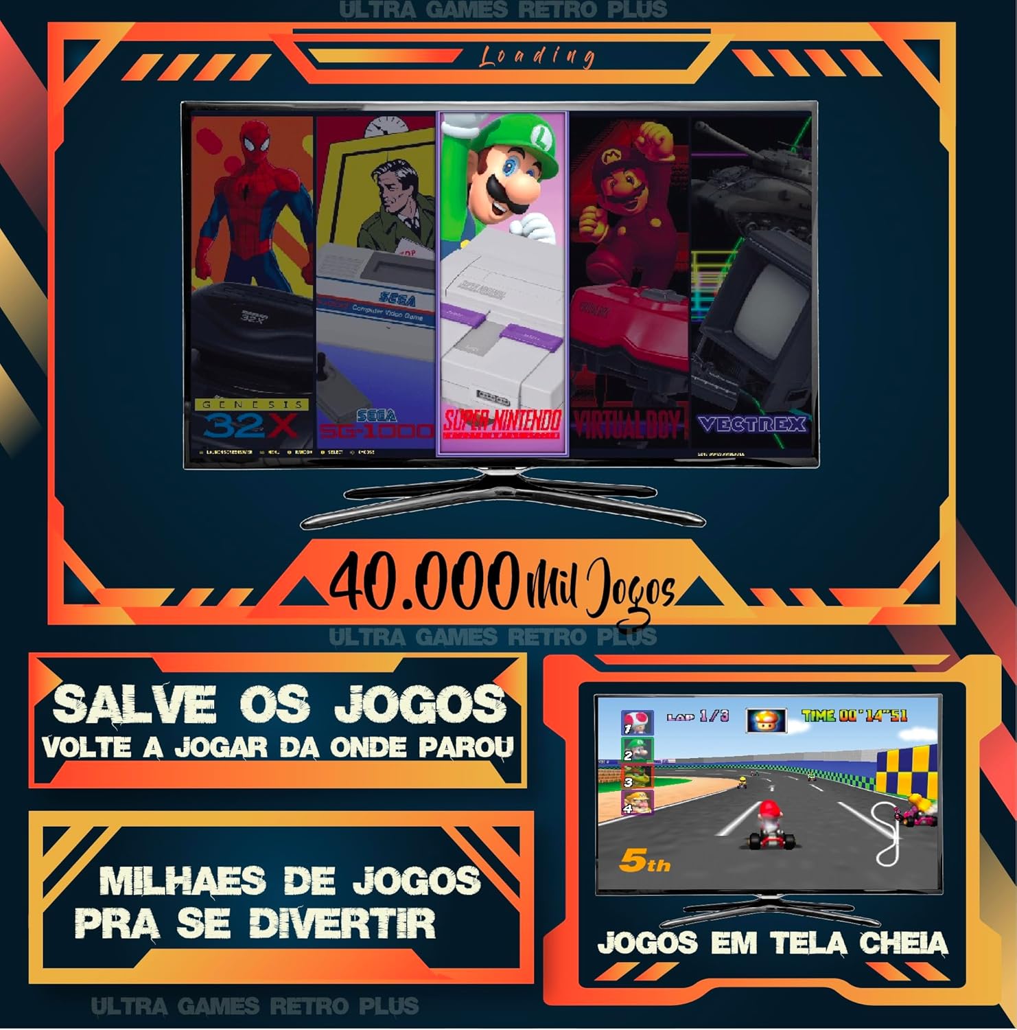 Video Game Retro Premium + 40.000 Mil jogos + 3 Controles - Imagem 6