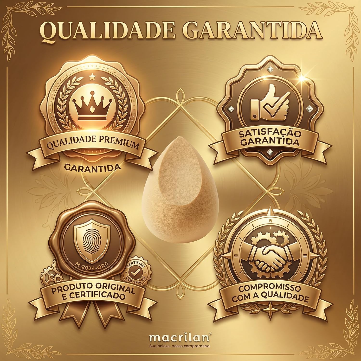 EP10 Esponja gota chanfrada para maquiagem Macrilan - Imagem 7