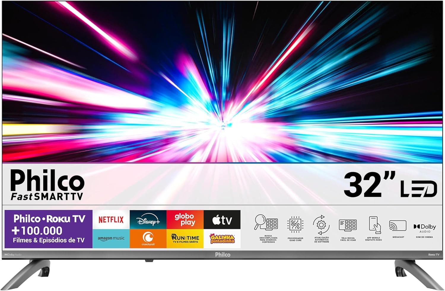 Smart TV 32" Philco Roku TV Dolby Áudio HDR10 P32CRB - Imagem 2